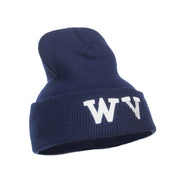 WV West Virginia Embroidered Long Beanie