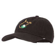 West Virginia Rhododendron with Map Embroidered Unstructured Washed Cap