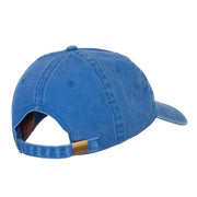 Wave Embroidered Washed Buckle Cap