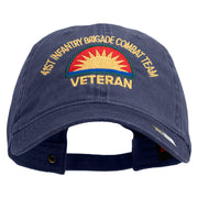 U.S. Army 41st Infantry Brigade Combat Team Embroidered Washed Solid Pigment Dyed Cotton Twill Brass Buckle Cap - Navy OSFM