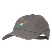 West Virginia Rhododendron with Map Embroidered Unstructured Washed Cap