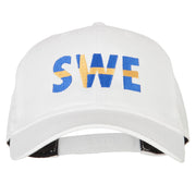 Sweden SWE Flag Embroidered Solid Cotton Pro Style Cap