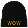 Wow Embroidered Long Knit Beanie