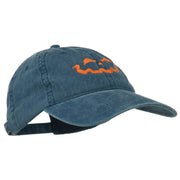 Halloween Jack O Lantern Embroidered Washed Dyed Cap