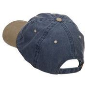 Sailboat Wave Embroidered Washed Two Tone Cap