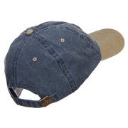 Sailboat Wave Embroidered Washed Two Tone Cap