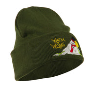 Warm Wishes Snowman Embroidered Beanie