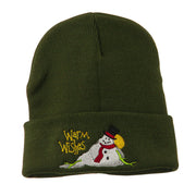 Warm Wishes Snowman Embroidered Beanie