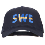 Sweden SWE Flag Embroidered Solid Cotton Pro Style Cap