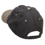 Sailboat Wave Embroidered Washed Two Tone Cap