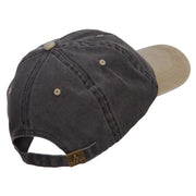 Sailboat Wave Embroidered Washed Two Tone Cap