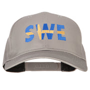 Sweden SWE Flag Embroidered Solid Cotton Pro Style Cap