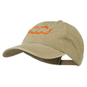 Halloween Jack O Lantern Embroidered Washed Dyed Cap