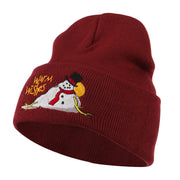 Warm Wishes Snowman Embroidered Beanie