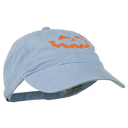 Halloween Jack O Lantern Embroidered Washed Dyed Cap