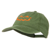 Halloween Jack O Lantern Embroidered Washed Dyed Cap