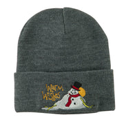 Warm Wishes Snowman Embroidered Beanie