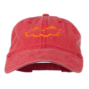 Halloween Jack O Lantern Embroidered Washed Dyed Cap