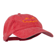 Halloween Jack O Lantern Embroidered Washed Dyed Cap