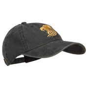 Gold Lion Embroidered Washed Cotton Cap