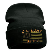 U.S. Navy Retired Embroidered Long Knitted Beanie