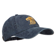 Gold Lion Embroidered Washed Cotton Cap