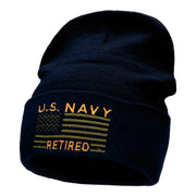 U.S. Navy Retired Embroidered Long Knitted Beanie