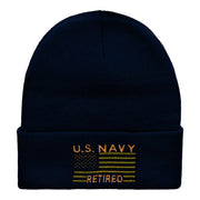 U.S. Navy Retired Embroidered Long Knitted Beanie