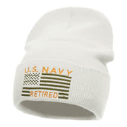 U.S. Navy Retired Embroidered Long Knitted Beanie