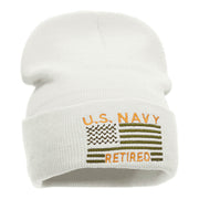 U.S. Navy Retired Embroidered Long Knitted Beanie