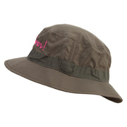 Breast Cancer Ribbon Survivor Embroidered Big Size Water Repellent Microfiber Golfer Hat - Olive S-M