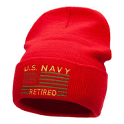 U.S. Navy Retired Embroidered Long Knitted Beanie