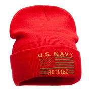 U.S. Navy Retired Embroidered Long Knitted Beanie