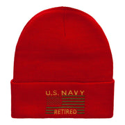 U.S. Navy Retired Embroidered Long Knitted Beanie