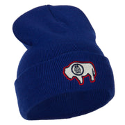 Wyoming State Flag Embroidered Long Beanie