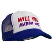 Will You Marry Me Embroidered Mesh Cap