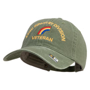 U.S. Army 42nd Infantry Division Embroidered Washed Solid Pigment Dyed Cotton Twill Brass Buckle Cap - Olive OSFM
