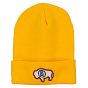 Wyoming State Flag Embroidered Long Beanie