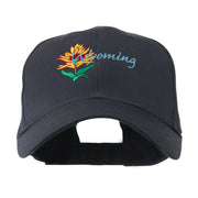 USA State Flower Wyoming Indian Paintbrush Embroidered Cap