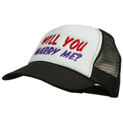 Will You Marry Me Embroidered Mesh Cap