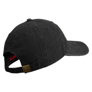 U.S. Army 42nd Infantry Division Embroidered Washed Solid Pigment Dyed Cotton Twill Brass Buckle Cap - Black OSFM