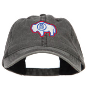 Wyoming State Flag Embroidered Washed Cap