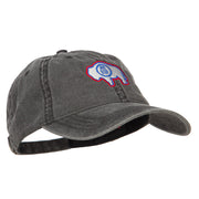 Wyoming State Flag Embroidered Washed Cap