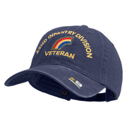 U.S. Army 42nd Infantry Division Embroidered Washed Solid Pigment Dyed Cotton Twill Brass Buckle Cap - Navy OSFM