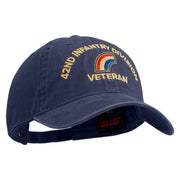 U.S. Army 42nd Infantry Division Embroidered Washed Solid Pigment Dyed Cotton Twill Brass Buckle Cap - Navy OSFM