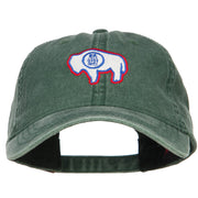 Wyoming State Flag Embroidered Washed Cap