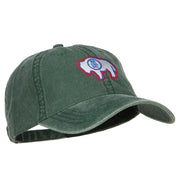 Wyoming State Flag Embroidered Washed Cap