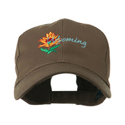 USA State Flower Wyoming Indian Paintbrush Embroidered Cap