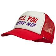 Will You Marry Me Embroidered Mesh Cap