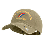 U.S. Army 42nd Infantry Division Embroidered Washed Solid Pigment Dyed Cotton Twill Brass Buckle Cap - Khaki OSFM